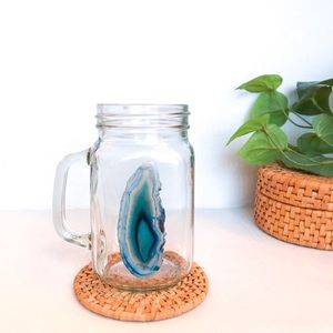 SET OF 4 • AGATE GEODE GLASS